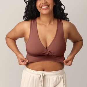 Kindred Bravely French terry nursing bra maroon women’s large postpartum comfort